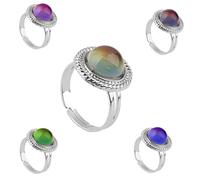 LIGIGWASH Anillo Ajustable Que Cambia de Color Diseño Multifacético de Metal, Paquete de 12 Piezas para Hombres y Mujeres, Estilo Simple y Moderno para Uso Diario