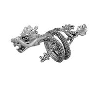 LIGIGWASH Anillo para Hombres con Dragón Luminoso Plateado Diseño Punk Joyería para Fiestas y Cumpleaños Accesorio Llamativo para Cosplay y Uso Diario