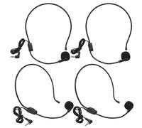 LIGIGWASH Auriculares con Micrófono con Cable para Pc, Micrófono de Condensador Omnidireccional, Diadema Negra Ajustable, 4 Unidades, Ideales para Canto, Enseñanza y Presentaciones