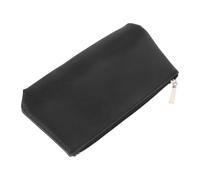 LIGIGWASH Bolsa De Maquillaje y Almacenamiento PU Flexible, Monedero Compacto Cremallera, Tamaño Mediano para Mujer, Bolso Portátil para Viajes y Uso Diario, Color Negro