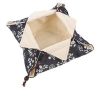 LIGIGWASH Bolsa de Transporte para Tazas de Té de Kung Fu, Bolsa de Viaje Portátil de Tela, Tamaño Grande, Color Crema Diseño Azul Celadón, Contenedor Multifunción para Juego de Té,