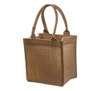 LIGIGWASH Bolsa de Yute Reutilizable Pequeña con Asas Tote Bag de Arpillera Personalizable para Bodas y Fiestas para Manualidades y Dimensiones