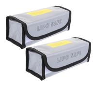 LIGIGWASH Bolsa Protectora Ignífuga para Batería de Litio 2 Piezas Bolsa a Prueba de Explosiones Tamaño 185X75X60 MM Color Plateado Funda de Seguridad para Almacenamiento y Transporte