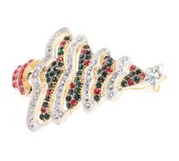 LIGIGWASH Broche De Árbol De Navidad Gemas De Imitación, Aleación Metálica, Diseño Técnica De Gota De Aceite, Accesorio Ligero Para Fiesta y Uso Diario, Tamaño Mediano