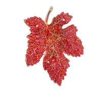 LIGIGWASH Broche de Mujer con Forma Arce Cristal Naranja Pin Vintage Lleno de para Decoración de Ropa para Otoño y Gracias Elegante Bisutería para Suéteres Trajes y Abrigos