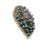 LIGIGWASH Broche de Verde con Diamantes de Imitación Alfiler de Seguridad para Mujer Accesorio Elegante para Vestidos y Bufandas Diseño Ligero y Funcional para Eventos y Diario