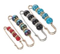 LIGIGWASH Broches Decorativos de Perla Artificial para Ropa y Bufandas, Alfileres de Seguridad Únicos, 4 Piezas, Diseño Seguro y Elegante para Mujer