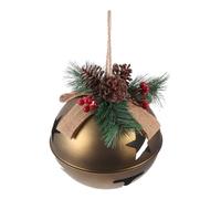 LIGIGWASH Campana de Hierro Grande para Colgar Decoración Navideña Vintage con Bayas Rojas Adorno Festivo Resistente para Árbol y Techo Navideño