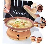 LIGIGWASH Cazuela de Barro Resistente al Calor Olla para Estofado y Sopa para Cocina de Hogar y Abierto Diseño sin Juntas para Calentamiento Uniforme