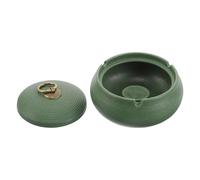 LIGIGWASH Cenicero de Cerámica Diseño Compacto y Decorativo con Tapa Resistente al Viento para Uso Interior y Exterior Adecuado para Mesa, Oficina y Patio