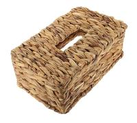 LIGIGWASH Cesta de Servilletas Tejida Natural Rectangular Pequeña Caja Porta Pañuelos de Papel para Mesa Soporte Cuadrado para Servilletas Accesorio Rústico para Hogar y Oficina