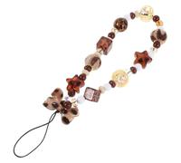 LIGIGWASH Correa de Muñeca para Teléfono Móvil Cuentas Retro y Estampado de Leopardo, Cordón Antirrobo para Teléfono, Accesorio Antipérdida para Viajes al Aire Libre, Pulsera Decorativa