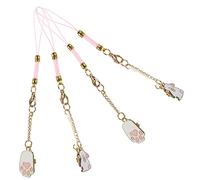 LIGIGWASH Correa Para Teléfono Móvil Charm De Conejo y Garra De Gato Para Colgar Llaves, Accesorio Decorativo Pequeño y Ligero Para Llavero y Mochila, Conjunto De 4 Piezas, Color Rosa y Blanco