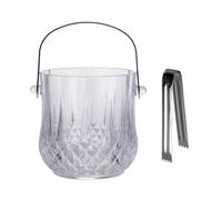 LIGIGWASH Cubo de Hielo portátil Cubo Negro con Tapa de Bebidas cubeta de Hielo hogar envase Balde Barril de Almacenamiento Mango de Barril Vidrio