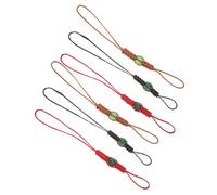 LIGIGWASH Cuerda para Tapa de Tetera de Porcelana y Vidrio, Cordón Tejido a Mano Cuentas Decorativas, 6 Piezas (café, Rojo, Marrón) para Ceremonia del Té y Uso en Hogar