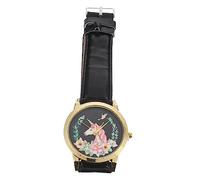 LIGIGWASH Cuero Unicornio Estudiantes y Correa de Casual Color Negro