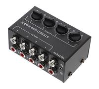 LIGIGWASH Cx400 Mezclador Estéreo Pasivo de 4 Canales Mezclador de Audio Compacto Controlador de Sonido Portátil sin Fuente de Alimentación para Karaoke y Estudio