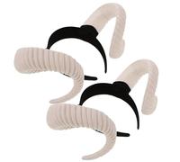 LIGIGWASH Diadema de Cosplay Cuernos de Oveja Artificiales 2 Piezas Diadema Orejas de Cordero Accesorio Ligero y Resistente para Disfraces Sesiones de Fotos y Fiestas