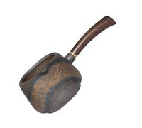 LIGIGWASH Dispensador de Té de Cerámica Asa Lateral Negra Taza de Té Justicia Resistente al Calor Jarra Uniforme de 400 Ml para Ceremonia Tradicional Accesorio Artesanal para Casa