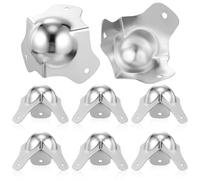 LIGIGWASH Esquineras metálicas con forma de bola, 8 unidades color plata, para estuches de vuelo y muebles, protección de esquinas y reducción de daños por impacto