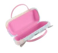 LIGIGWASH Estuche Porta Gafas Unicornio de Peluche Plegable con Asa, Color Multicolor, Resistente a Golpes, para Niñas, Portátil y Ligero, Adecuado para Uso Diario y Viaje