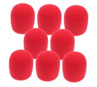 LIGIGWASH Fundas De Espuma Para Micrófono 8 Piezas, Color Rojo, Filtro Antipop Lavable y Reutilizable, Protección Contra Viento Para Karaoke, Grabación y Oratoria