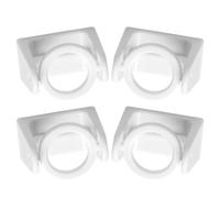 LIGIGWASH Ganchos Adhesivos de Abs 4piezas para Barra de Cortina en Blanco, Soporte Giratorio sin Perforaciones, Protección para Superficies Lisas para Baño y Cocina