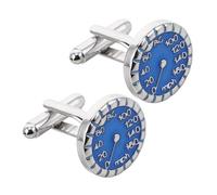 LIGIGWASH Gemelos de Metal con Diseño de Tacómetro Azul Accesorios para Camisa de Boda y Reuniones Formales Especiales para Hombres del Automóvil
