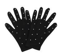 LIGIGWASH Guantes Gruesos Antideslizantes para Patinaje Artístico sobre Hielo con Decoraciones de Gemas de Imitación y Tejido Elástico para Niñas en Presentaciones