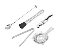 LIGIGWASH Herramientas para Coctelería Acero Inoxidable Mezclador y Martillo para Hielo Kit Profesional para Preparar Cócteles Casa y Bar Fácil de Limpiar y Ergonómico