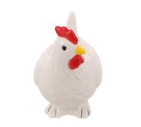 LIGIGWASH Huevera de Cerámica Forma de Gallina 3d Blanca, Soporte Decorativo para Huevos Individuales, Taza Creativa para Desayuno y Mesa de Cocina, Contenedor Funcional para Huevos y