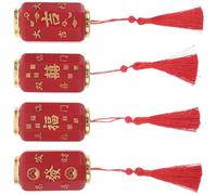 LIGIGWASH Imán Abridor de Botellas para Nevera 4 Piezas Diseño Linterna Roja Feng Shui, Imán 3d Suerte para Año Chino, Decoración Colgante y Abrebotellas Portátil para Cocina