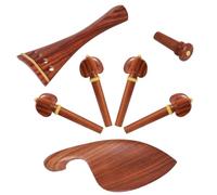 LIGIGWASH Juego de Accesorios para Violín 4/4 Barbada y Cordal de Madera de Bambú, Clavijas y Pasadores Fáciles de Instalar para Músicos Principiantes y Profesionales