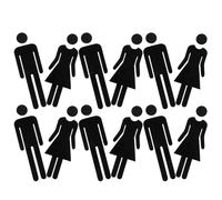 LIGIGWASH Letreros Autoadhesivos para Puertas de Baño 20 CM 6 Pares de Señalización Acrílica Negra Unisex para Aseos Vestuarios y Oficinas Señales para Baños de Hombres y Mujeres