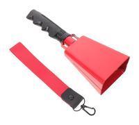 LIGIGWASH Mini Cencerro de Metal Rojo con Asa y Pulsera para Eventos Deportivos, Tono Fuerte para Animar en Partidos de Fútbol y Celebraciones