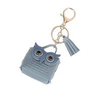 LIGIGWASH Mini Mochila Llavero De PU con Forma De Búho Bolsa De Cosméticos Azul para Mujer Pouch para Monedas y Auriculares Accesorio Encantador
