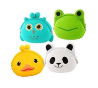 LIGIGWASH Monedero de Silicona para Niños Dibujos Animados, Bolso Almacenamiento 4 Piezas, Pequeño y Compacto, Juguete Novedoso para Obsequio Infantil, Multicolor, Práctico Varios Estilos