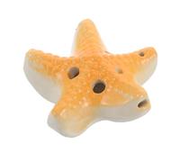 LIGIGWASH Ocarina de Cerámica Clave C Instrumento de Viento con Seis para Principiantes y Estudiantes Diseño Estrella de Mar Naranja para Educación Musical y Fiestas la Playa