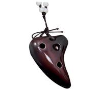 LIGIGWASH Ocarina de Cerámica de Orificios para Principiantes Collar Portátil con Cuerda de Jade y Partitura Instrumento Musical Creativo para Viaje y Recuerdo Tono Color Café