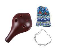 LIGIGWASH Ocarina De Seis Vintage Modelo Profesional De Dolomita Color Café Para Interpretación Musical Con Cordón Incluido y Bolsa De Transporte