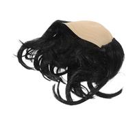 LIGIGWASH Peluca Calva Sintética Negra Larga y Lisa para Disfraz de Hombre, Peluca Divertida para Fiestas, Cosplay y Comedia, Accesorio de Disfraz para Eventos Temáticos