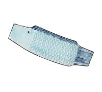 LIGIGWASH Plato de Sushi de Cerámica Japonesa 115 Forma de Pez Azul Plato Decorativo para Sashimi y Mariscos Bandeja Versátil para Restaurante y Uso Doméstico