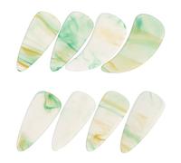 LIGIGWASH Púas de Dedo para Guzheng 8 Piezas, Uñas Postizas Tradicionales Reutilizables Color Verde Espiral, Diseño Ergonómico Doble Curva para Práctica y Presentaciones Musicales