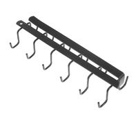 LIGIGWASH Soporte de Hierro para Ganchos de Cocina Negro, Perchero para Tazas y Utensilios Debajo del Armario, Colgador Multifuncional para Paños y Ollas, Escurridor Rápido Estilo Aleatorio