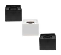 LIGIGWASH Soportes para Micrófono Bandera Cuadrada de Abs, 3 Piezas (2 Negras 1), Cubo Portátil 7x5 Cm para Entrevistas y Conferencias, Accesorios para Estudio y Reporteros