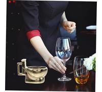 LIGIGWASH Taza de Cerámica Forma de Inodoro y Original Vaso para Café y Bebidas Regalo Humorístico para Fiestas y Oficina Diseño Tridimensional Dorado