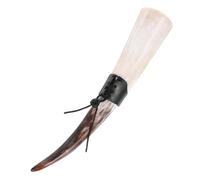 LIGIGWASH Taza de Cuerno Artesanal Grande para Beber Vino y Cerveza Decoración Práctico Vaso Vikingo con Funda para Cosplay y Regalos