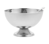 LIGIGWASH Tazón de Postre de Acero Inoxidable de 300ml con Tenedor, Cómodo y Seguro para Restaurante y Reuniones Sociales, Color Plata, 1 Set