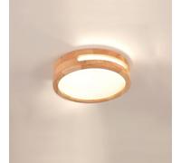 LIGINOK Lámpara Techo LED Madera,Techo de Madera Moderna Plafon Led Techo Redondo,Luz Neutra 4000K 24W,para Salon Cocina Sala De Estar Dormitorio Pasillo Comedor Φ30Cm