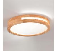 LIGINOK Lámpara Techo LED Madera,Techo de Madera Moderna Plafon Led Techo Redondo,Luz Neutra 6000K 36W,para Salon Cocina Sala De Estar Dormitorio Pasillo Comedor Φ40Cm
